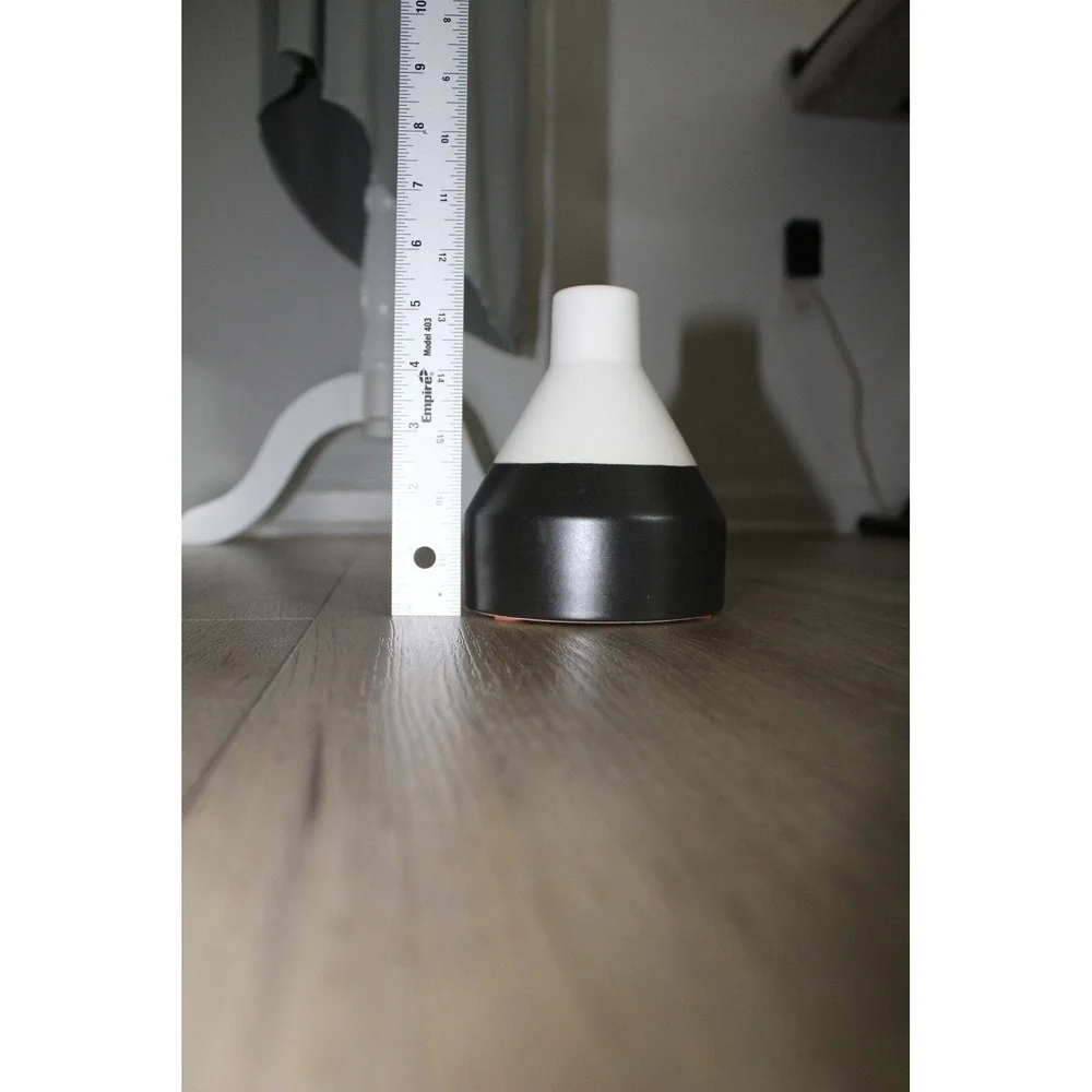 West Elm Ceramic Stem Vase Black White Colorblock Mid Century Modern Decor 5.5in